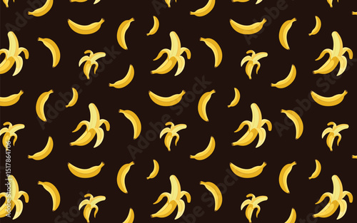 banana background pattern on dark background