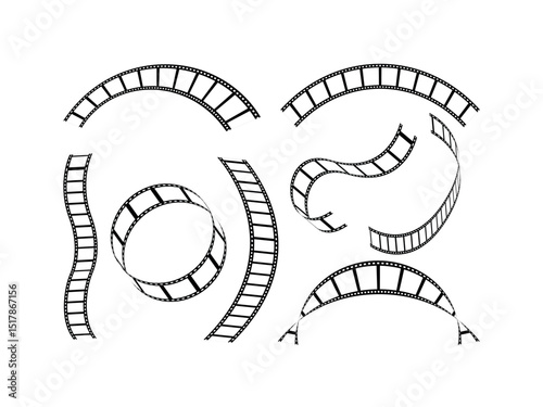 black and white film strip. movies film background with film roll. 3d film roll