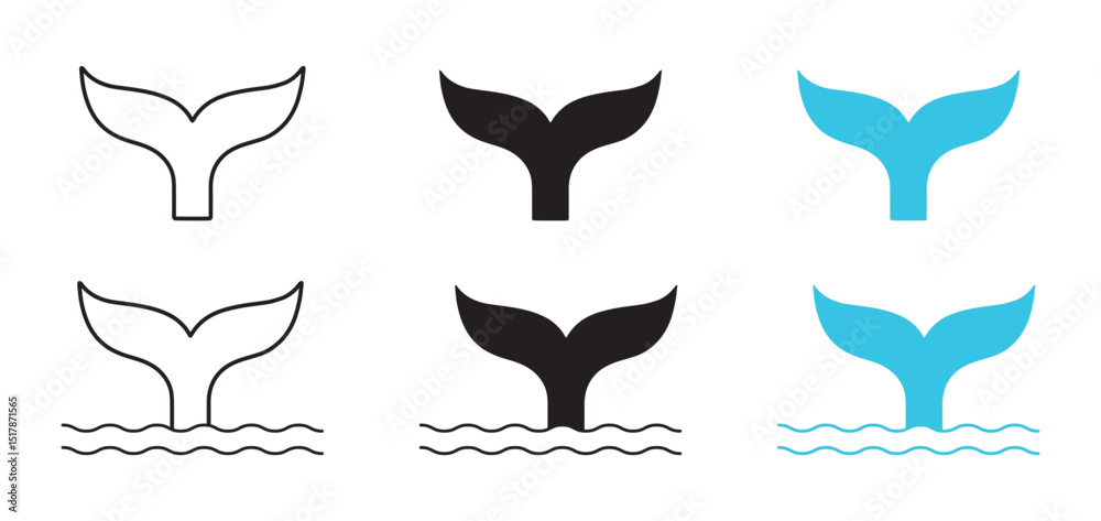 Φωτογραφία Whale, shark, fish tale vector icon