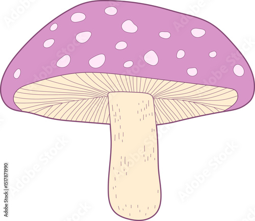 Cute mushroom clipart design illustration
