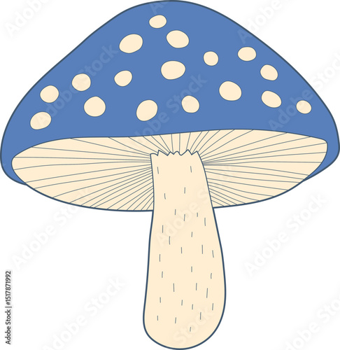 Cute mushroom clipart design illustration