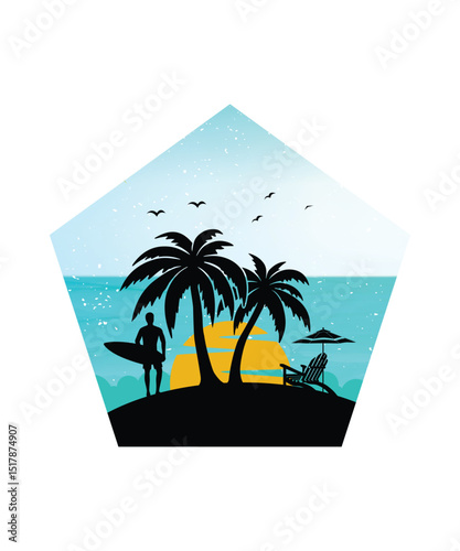 Tropical  Island Design, EPS, VECTOR
