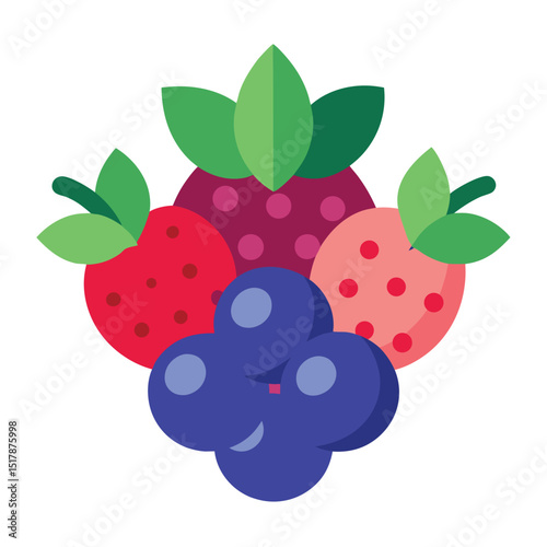 Mixed Berries Flat Icon