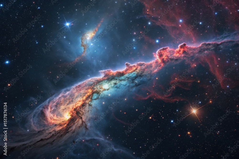 Obraz premium Colorful space galaxy cloud nebula. Stary night cosmos. Universe science astronomy. Supernova background wallpaper