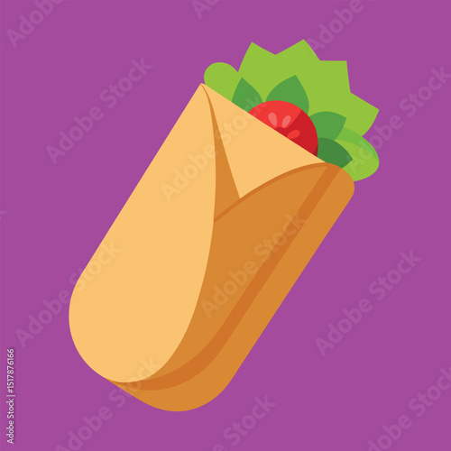 Veggie Wrap Sandwich vector illustration of a chocolate cake