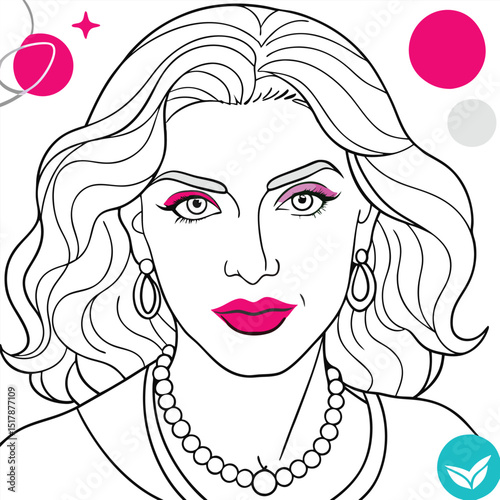 hand draw portrait beautiful women  