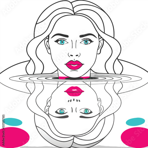 hand draw portrait beautiful women  