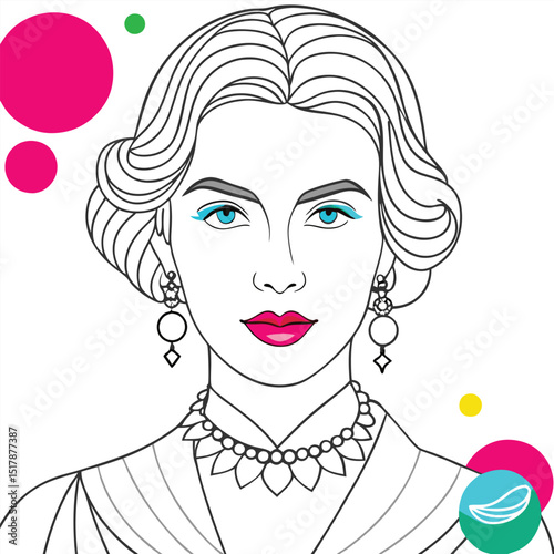 hand draw portrait beautiful women  