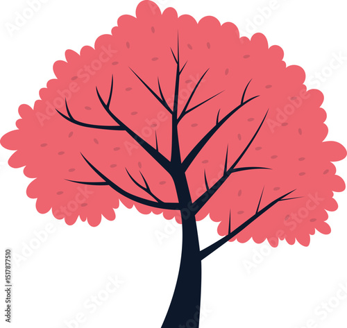 Pink tree clipart design illustration
