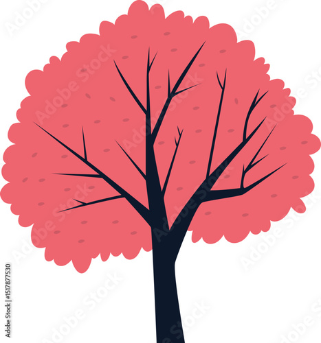 Pink tree clipart design illustration