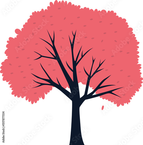 Pink tree clipart design illustration