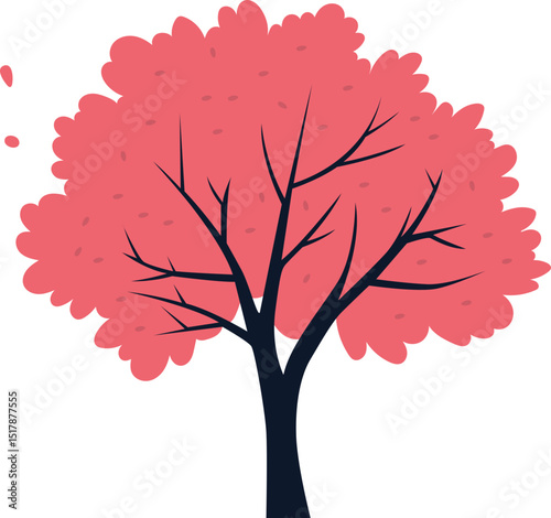 Pink tree clipart design illustration