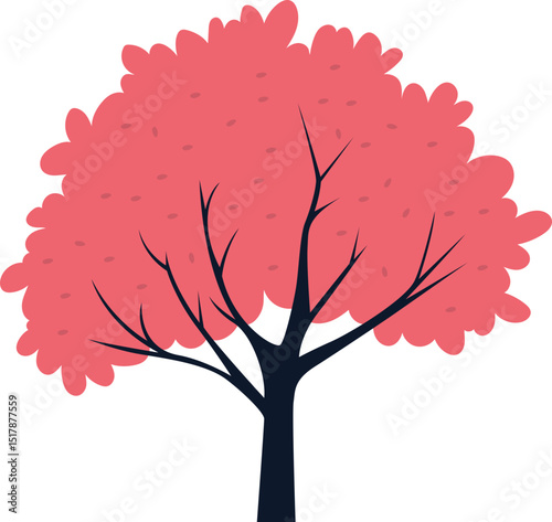 Pink tree clipart design illustration