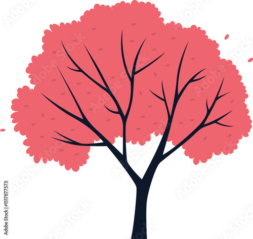 Pink tree clipart design illustration