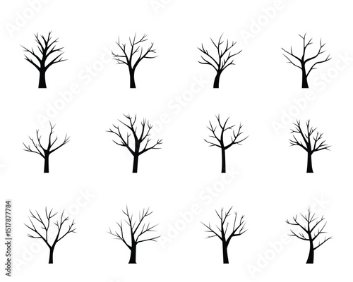 Empty tree drawing clipart design illustration