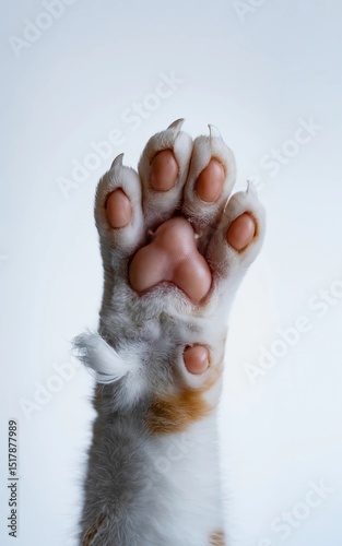 cat's paw on a white background