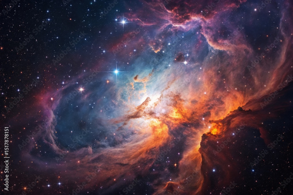 Fototapeta premium Colorful space galaxy cloud nebula. Stary night cosmos. Universe science astronomy. Supernova background wallpaper