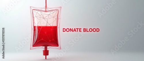 Blood bag in a scene with a white background.