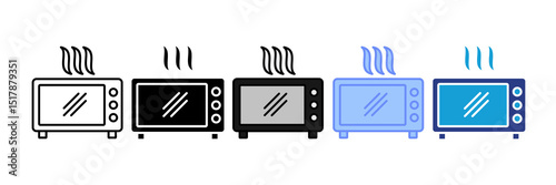 Oven Icon Set Multiple Style Collection