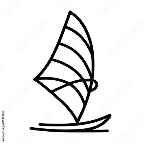 Minimalist Windsurf Sail Logo