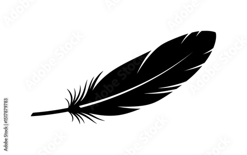 Fluffy feathers flying plume quills silhouettes design editable background