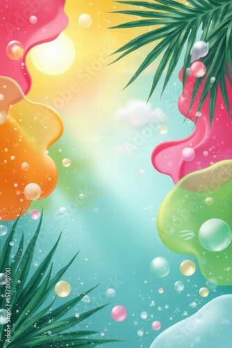 summer abtract con palmeras 