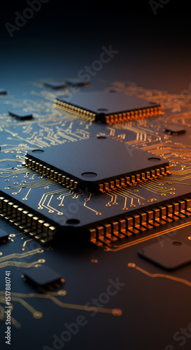 Electronic chip on circuit board