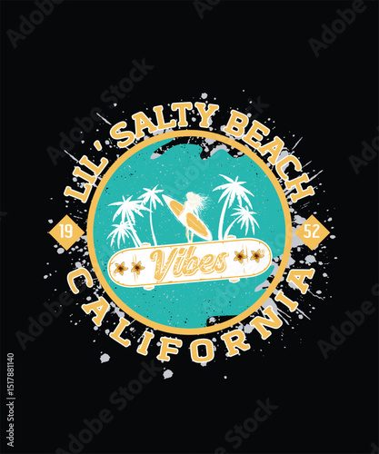 Salty Beach, California, Design, EPS, VECTOR
