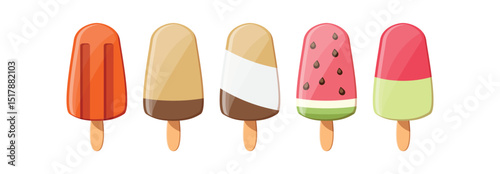 Set tasty ice cream collection