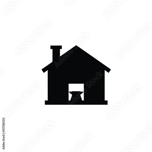 Home workshop black silhouette icon design