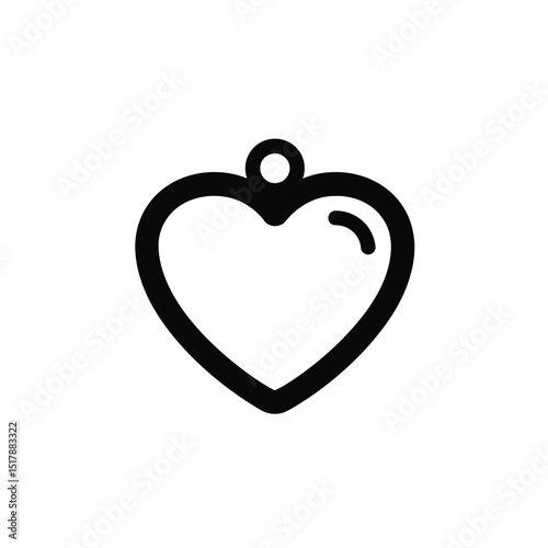 Heart shaped charm pendant love jewelry icon