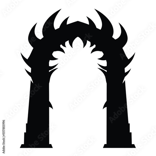 Gothic archway silhouette dark fantasy gate