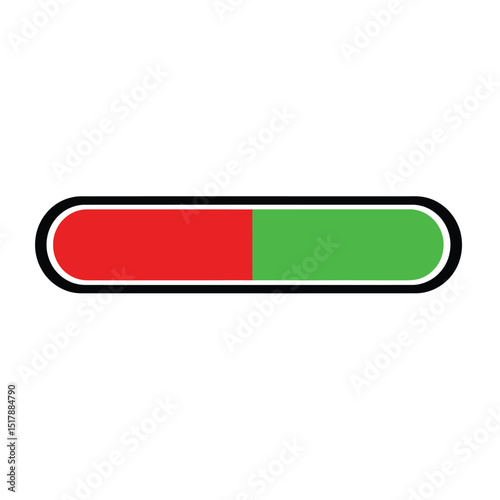 Red and green progress bar indicator graphic