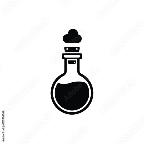 Potion bottle with smoke magical brew fantasy