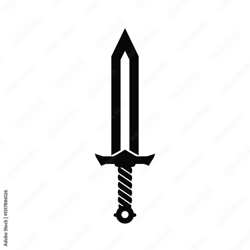 Fototapeta premium Black silhouette of a fantasy sword design