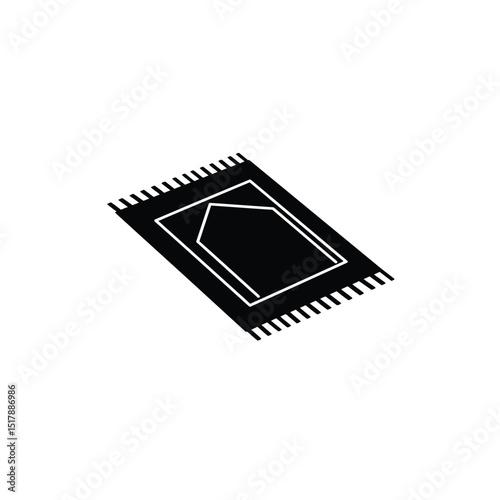 Islamic prayer mat icon black silhouette design