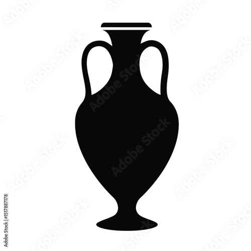 Ancient greek amphoras silhouette classic vase