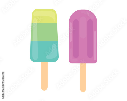 Set tasty ice cream collection