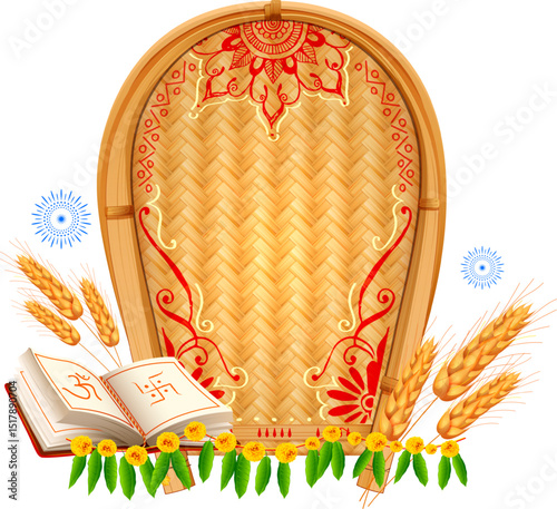 greeting background with Bengali text Subho Nababarsho meaning Happy New Year