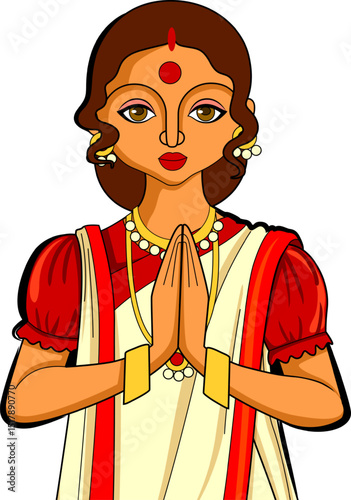 greeting background with Bengali text Subho Nababarsho meaning Happy New Year