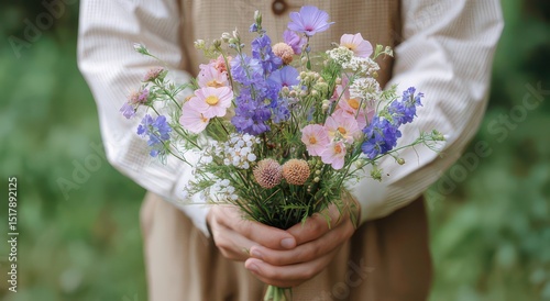 Wallpaper Mural Handheld Bouquet of Colorful Wildflowers Torontodigital.ca