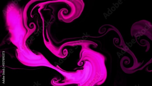 Wallpaper Mural An artistic representation of pink energy trails or smoke formations, swirling and dancing in the darkness. Torontodigital.ca