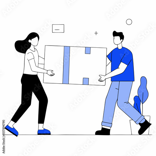  Couple Carrying Moving Boxes Together