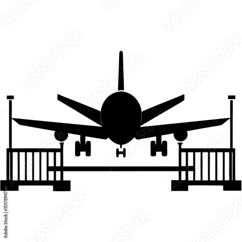 Airplane Landing at Airport