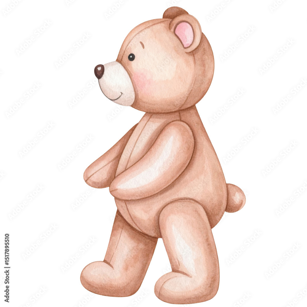 Fototapeta premium Cute teddy bear illustration in soft colors