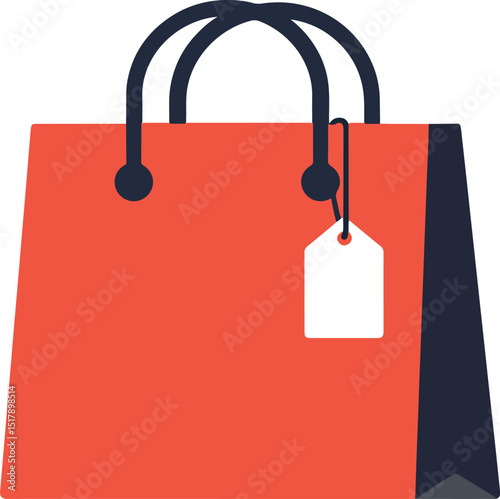 minimal shopping bag with handle and simple tag