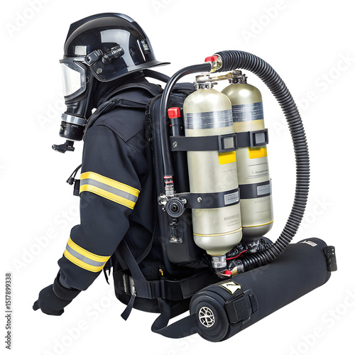 firefighter s scba self contained breathing appar on transparent background png