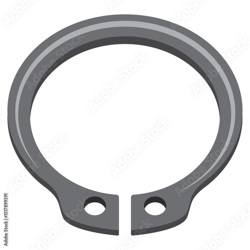 external snap ring vector drawing.