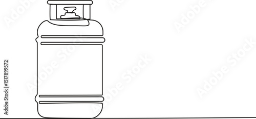 continuous one line drawing of cylindrical gas tank.one line drawing of cylindrical gas tank with fire sign. one line vector illustration. Hand drawn Fire Extinguisher, gas, PNG.