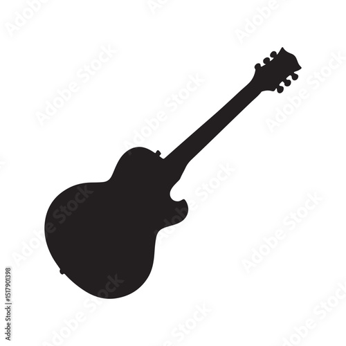 "Guitar icon, simple and isolated on a white background."